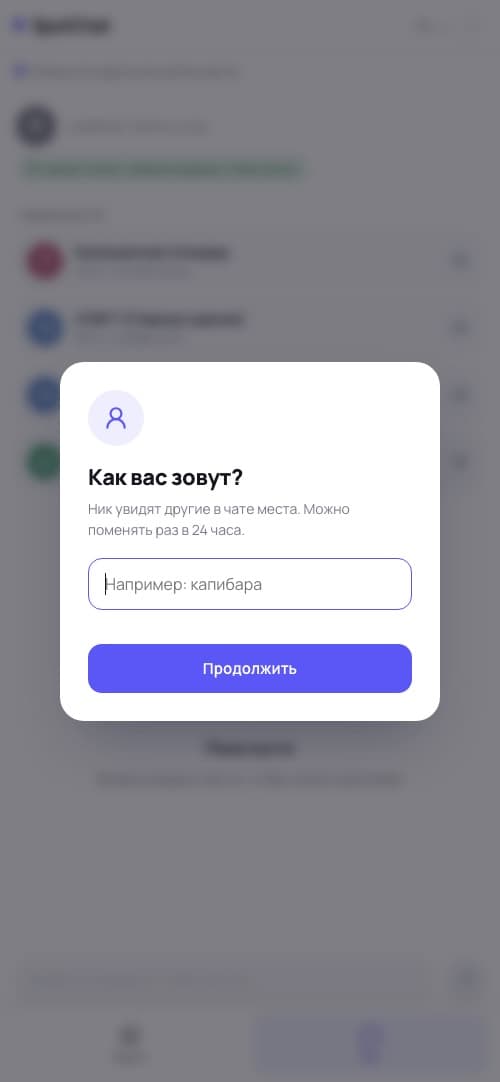 SpotChat — экран работы
